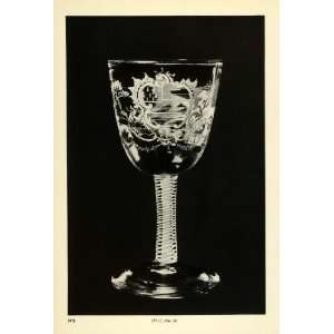 1939 Print Circa 1770 Engraved Glass Goblet Amoret Amicitia Beilbys 