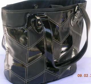 Sophia Caperelli Leather Patchwork Bucket Tote NWT BL  