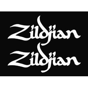  (2) Zildjian Drum Cymbal Vinyl Die Cut Decal Sticker 6.75 