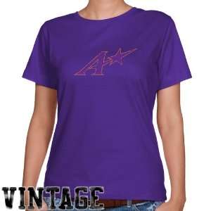  NCAA Evansville Purple Aces Ladies Purple Distressed Logo 