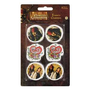  6 Pirates Of The Caribbean Party Favor Pencil Erasers 