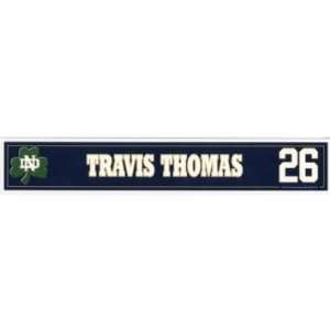 Travis Thomas #26 Notre Dame Game Used Locker Room Nameplate   Other 
