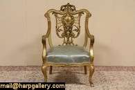 Swedish Carved Gold Antique 1895 Armchair  