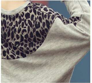   Batwing Tops Long Sleeve Casual Blouse Leopard Print T Shirt  