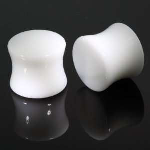    Pair Ivory Double Flared Organic Plugs 10mm 00 Gauge Jewelry