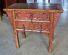 41 W orange Old Chinese Shanxi Console Table solid wood carved 3 