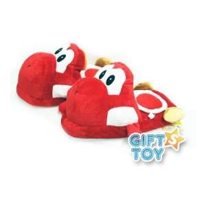  Super Mario Bros Yoshi Plush Slippers (Red) Everything 