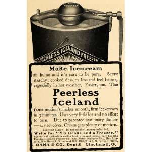  1904 Ad Dana & Co. Peerless Iceland Ice Cream Maker 