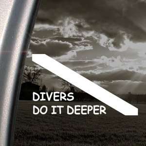  Divers Do It Deeper Decal Dive Flag Scuba Car Sticker 