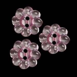  Glass Button Floral Tint Pink By The Each Arts, Crafts 
