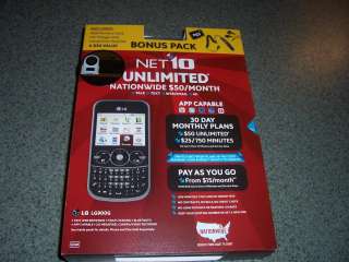 New LG900G Net 10 Phone + Bonus Pack w/ 4GB  Player  