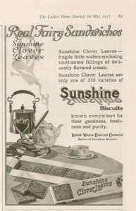 1917 Loose Wiles Sunshine Clover Biscuits AD  