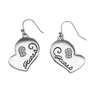GUESS NEW COLLECTION 2012 STAINLESS STEEL CRYSTALS HEART LADY EARRINGS 