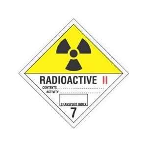  4 x 4 Radioactive 2 D.O.T. Class 7 Hazard Labels (500 