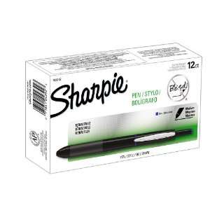  Sharpie Pen RT Retractable Grip Medium Point Pens, 12 Blue Ink Pens 
