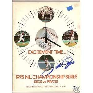 PETE ROSE Autograph 1975 NL Championship Program GAI x  