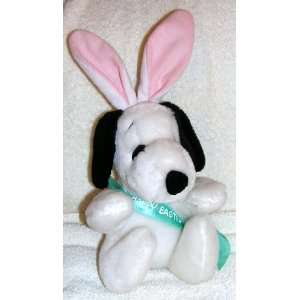   Plush Sitting Happy Easter Snoopy Doll with Bunny Ears Toys & Games