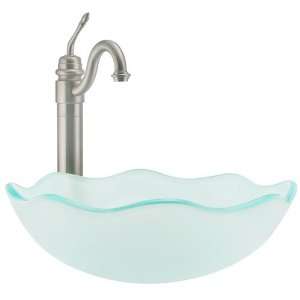  Frosted Glass Blossom Vessel Sink