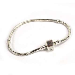 DIY charm Silver plated Copper Bracelet beads bangle  