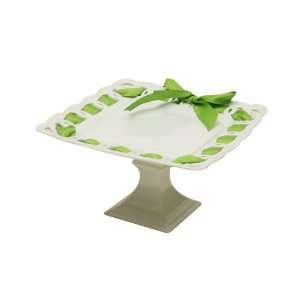  Gracie China 9 1/2 Inch Square Porcelain Cake Stand 
