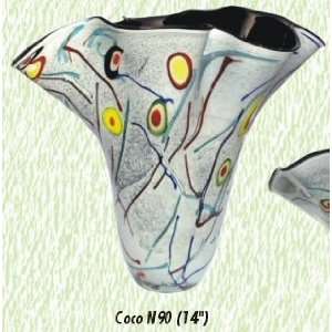    White Coco Vase Hand Blown Modern Glass Vase