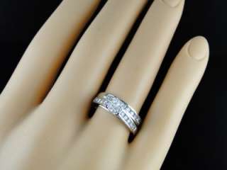 WOMENS WHITE GOLD PRINCESS CUT DIAMOND ENGAGEMENT BRIDAL WEDDING RING 