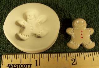 Small Gingerbread Man Polymer Clay Push Mold Christmas  