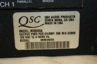 QSC MX 2000A Dual Monaural Power Amplifier  