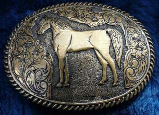   Western Cowboy Cowgirl Crumrine Standing Quarter Horse Belt Buckle
