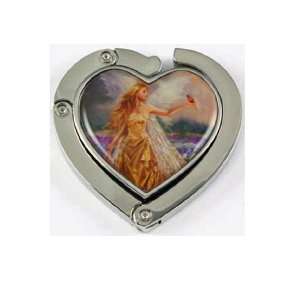   Bag Hanger Purse Hook Fairy Faery Angel Heart Shaped Single (1) Boxed