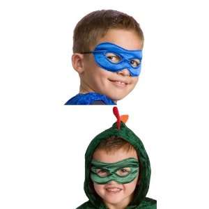   Reversible Superhero Mask Set of 2 for Boys Red & Black, Blue & Green