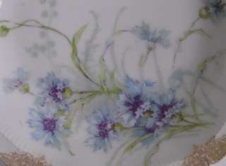 Theodore Haviland Limoges 4 Bowls Blue Florals Flowers Gold Trim 