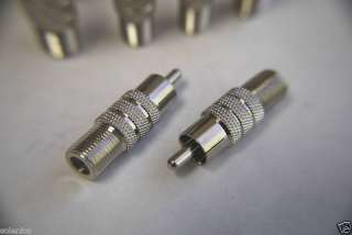 LOT 10 F Female to RCA Male Adapter Connector A/V TV  