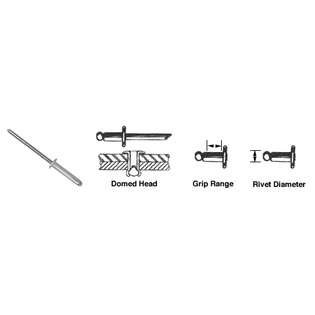 LAURENCE CRL 1/8 Diameter, 1/4 to 5/16 Grip Range Aluminum 