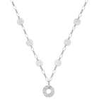Jewelry Adviser necklaces 14K White Gold Adjustable Circle Drop 