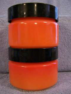 Fire King Anchor Hocking Orange Red Canisters Set 4  4  