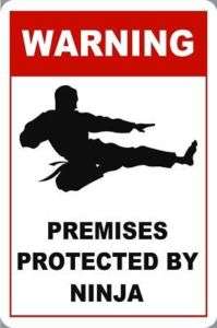 Warning Protected Ninja Reflective Parking Sign 18x12  