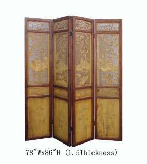   Chinese Antique Boxwood Four Seasons Room Divider Panel WK2119  