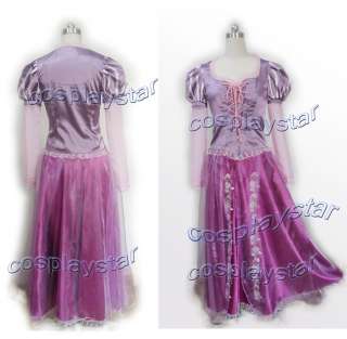 Disney movie /game Tangled Rapunzel Cosplay Costume pink dress  