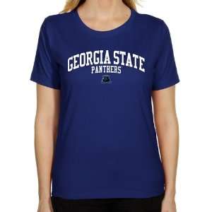 Georgia State Panthers Ladies Team Arch Classic Fit T Shirt   Royal 