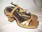 Guess By Marciano Gold Leather Shoes Stiletto Heels Size 8.5 Scramble 