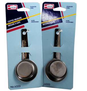 Lot of 2 Coffee Measure Spoon Scoops Stainless 1/8 cup 061541003332 