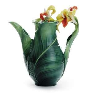  Brilliant Blooms Canna Lily Flower Porcelain Teapot by 