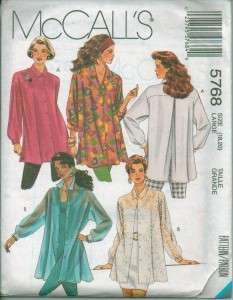 OOP McCalls Sewing Pattern Blouse Tops Shirts Misses Plus Size Full 