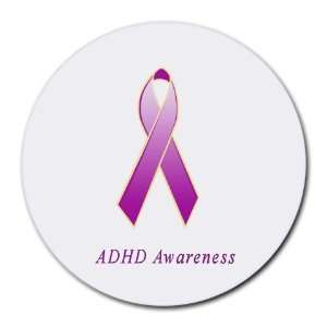  ADHD Awareness Ribbon Round Mouse Pad