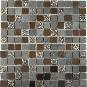  Charcoal 7/8 x 7/8 Grey Monarchy Glass Series Tumbled 