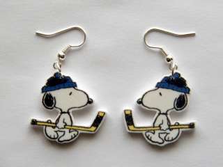 Hockey Peanuts Gang Snoopy Earrings  