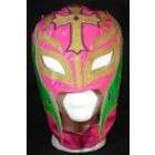 WWE Rey Mysterio   Green & Silver Half Mask Kid Size Replica Wrestling 