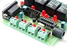 AVR IO board with 4 optoisolated inputs, 4 relay outputs ATMEL AVR IO 