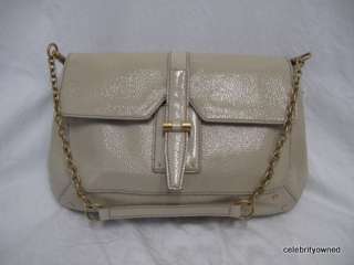 NWT Yves Saint Laurent Beige Patent Leather Bag $1495  
